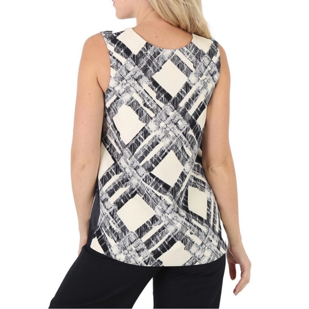 Burberry Ladies Check
Print Wool Silk V-back Top, Size 2 NWT - Picture 2 of 7